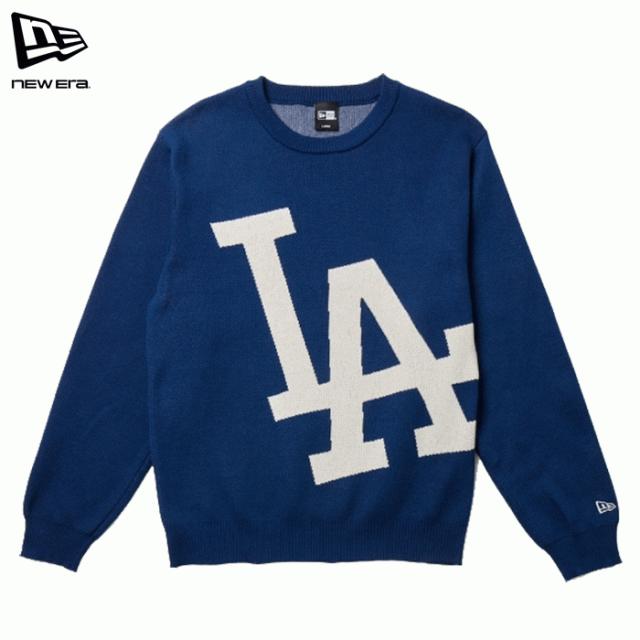 ニューエラ 長袖 ニット ビッグロゴ ドジャース ネイビー トップス メンズ レディース NEW ERA GF KNIT SWEATER LOSDOD NVY