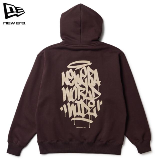 ニューエラ 長袖 スウェット フーディー 裏起毛 オーバーサイズ ブラウン メンズ レディース NEW ERA OS SW PO HOODIE TAGGING BWOO
