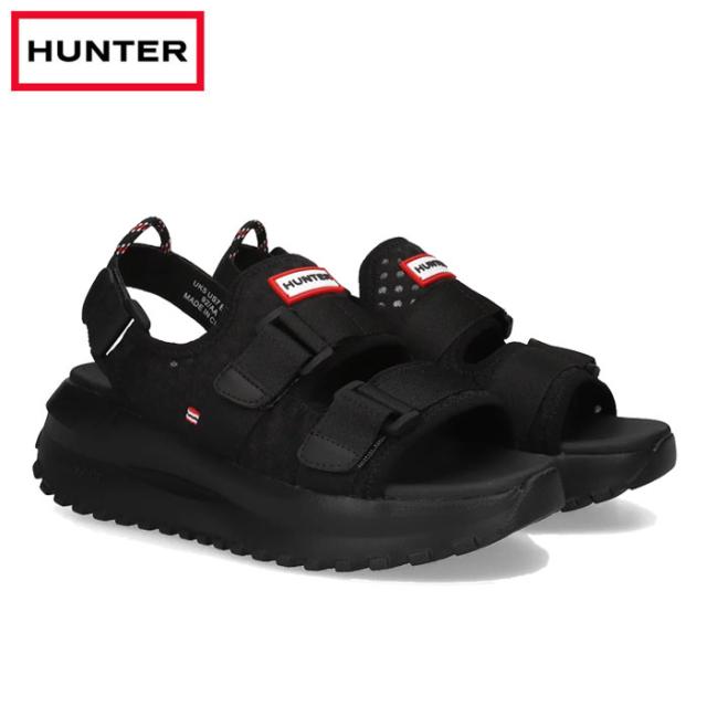 ハンター サンダル レディース スポーツサンダル トラベルフロー ダブル ストラップ ブラック 厚底 Hunter RAVEL FLOW DOUBLE STRAP UFF3120MSH-BLK
