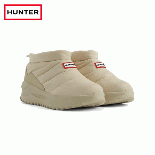 ハンター ブーツ レディース パフ トラベル フロー トレイナー スリッポン ルームシューズ 防寒ブーツ キャンバスクリーム Hunter PUFFED TRAVEL FLOW TRAINER UFF7002NYL-CCR