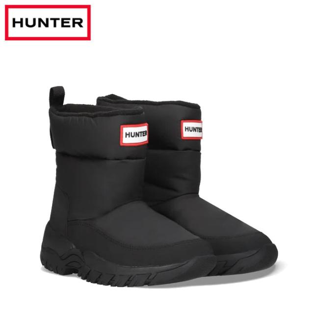 ハンター ブーツ イントレピッド ワンダラー ショート スノーブーツ レディース ブラック 黒   防寒 防水 Hunter UFS7119WWU-BLK