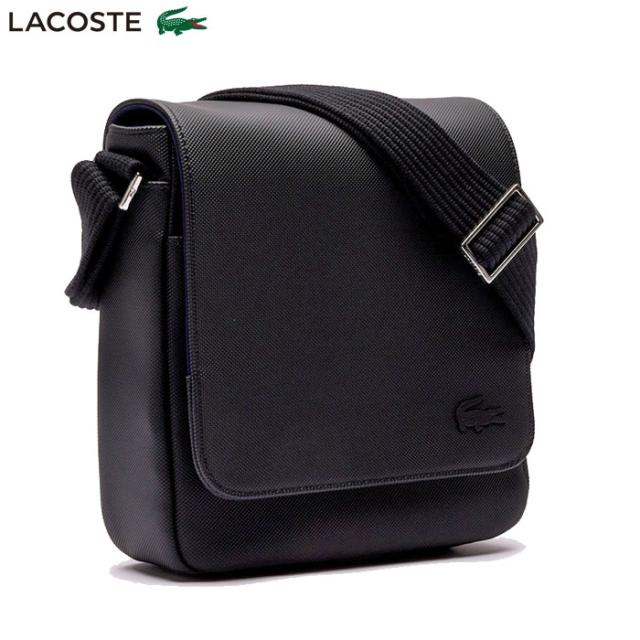 ラコステ ショルダーバック メンズクラシック スリムフラップ サッチェル バッグ ブラック LACOSTE NH4423HC 000 NOIR