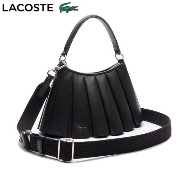 ラコステ ランラン レザーショルダーバッグ バケットバック S ブラック LACOSTE S LENGLEN BAG NU5011DP 000 NOIR