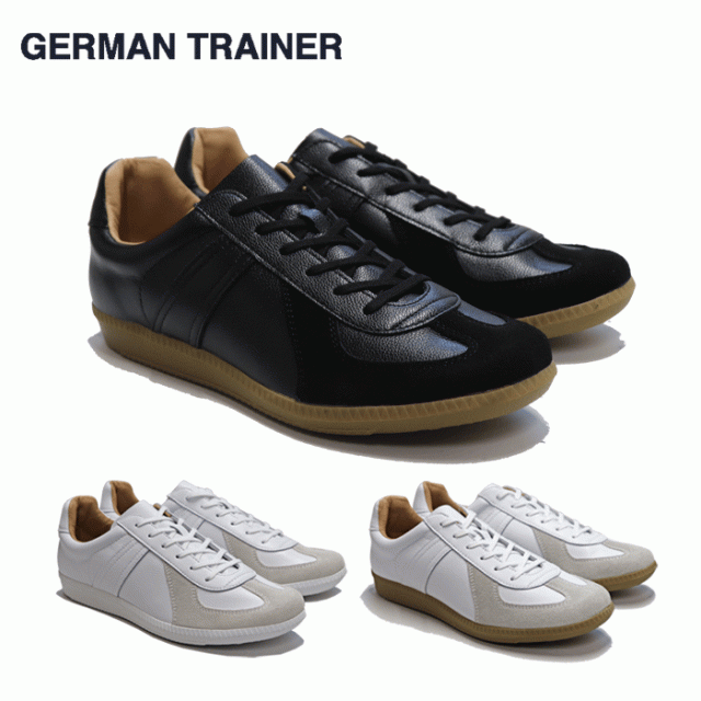 ジャーマントレーナー GERMAN TRAINER シューズ メンズ レディース スニーカー アクションレザー ブラック ホワイト 42500 即納