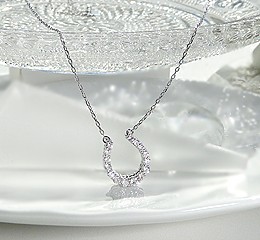 K18WG 【1.0ct】ダイヤモンド リバーシブルペンダント【馬蹄】