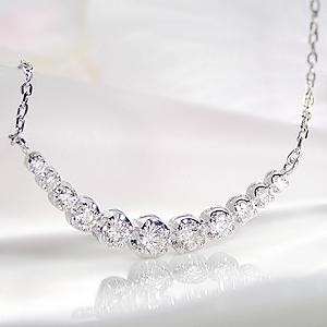 ダイヤモンド ライン ネックレス 【0.3ct】 プラチナ900 グラデーション ペンダント ☆【送料無料】【ギフトラッピング】の通販は