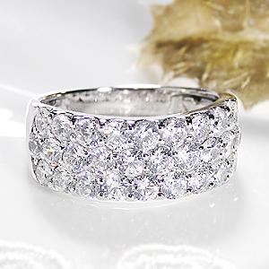 pt950 ハート＆キューピッド ダイヤモンド パヴェ リング 【2.0ct】鑑別カード・専用スコープ付/【送料無料】【代引手数料無料】【刻印無