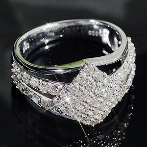 ☆pt900 ダイヤモンド リング【 1.0ct】☆プラチナたっぷり５ｇ以上！大人仕様のパヴェリング/【送料無料】【代引手数料無料】【刻印無料