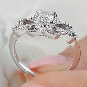 pt950 ティアラ ダイヤモンド リング【0.40ct】/【送料無料】【刻印無料】【代引手数料無料】【品質保証書】SI プラチナ ダイヤ リング