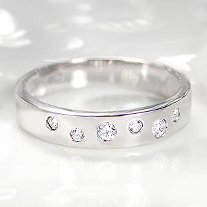 pt900【0.1ct】平打ち風ドットリング【送料無料】【代引手数料無料】【刻印無料】【品質保証書付】 ダイヤ ダイア プラチナ リング ドッの通販は