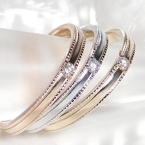 K10YG/PG/WG 【選べる3色】 一粒ダイヤモンド リング / ゴールドリング K10 【送料無料】【ギフトラッピング】