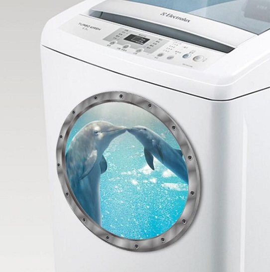 ウォールステッカー 潜水艦窓から イルカのスキンシップ 丸い 壁シール 海中 ほのぼの 親子 ブルー 深海 生き物 小サイズ 洗濯機 冷蔵庫の通販はau Pay マーケット 41ウォールステッカー