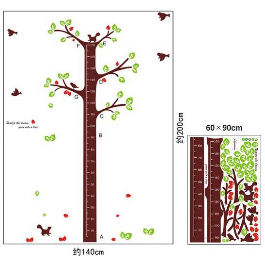 ウォールステッカー 小鳥とリス 木の身長計 壁シール 測れる 子供の 成長記録 茶色 動物 ツリー 計れる ウォールペーパー シールの通販はau Pay マーケット 41ウォールステッカー