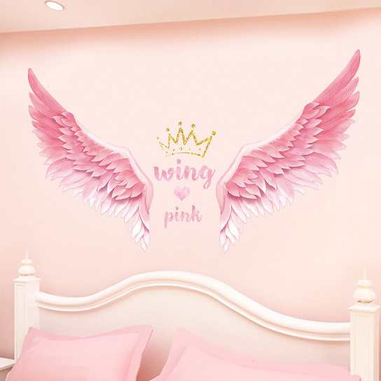 ウォールステッカー ピンクの羽 王冠 映える 壁飾り シール ハート かわいい 天使の翼 女の子 ベッド ソファー近く 美容室 誕生日の通販はau Pay マーケット 41ウォールステッカー
