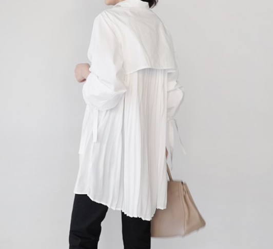 バックプリーツシャツ プリーツシャツ レディース 春夏 ロングシャツ ボリューム袖 ホワイトシャツ おしゃれの通販はau Pay マーケット Daisymode