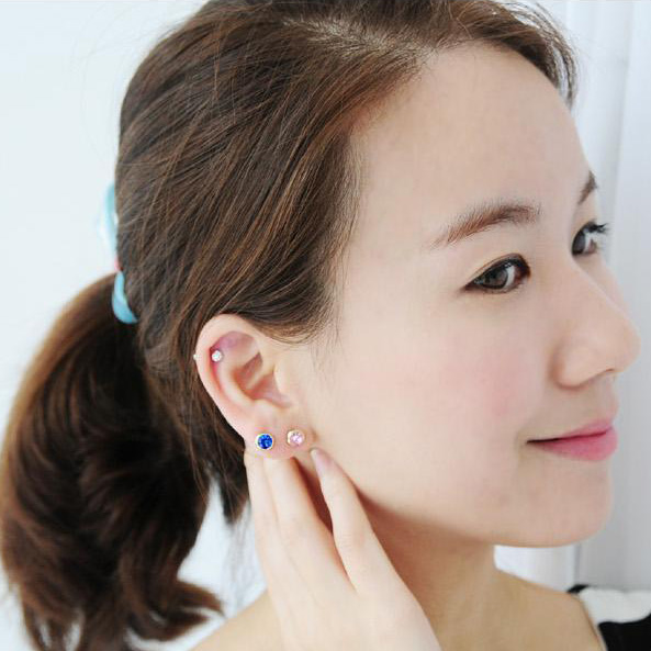 ピアス レディース スワロフスキー 18金GF 18k ピンクゴールド