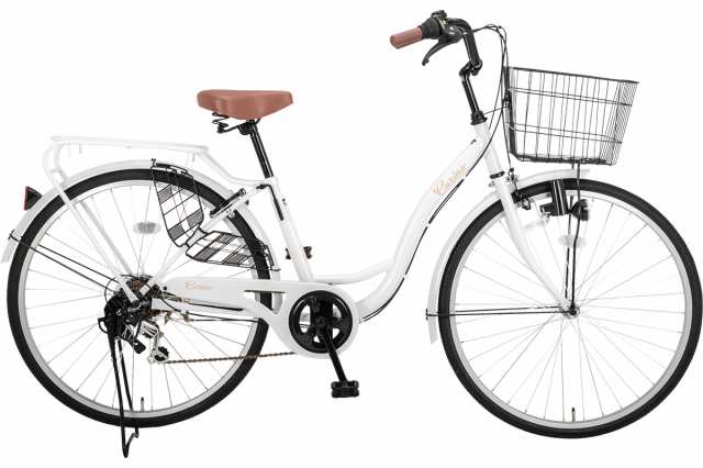 完成品 シティサイクル 自転車 26インチ シマノ 6段変速 LED