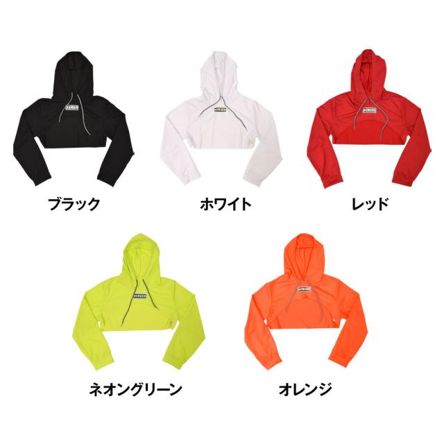 ダンストップス ショート丈パーカー フード付きトップス へそ