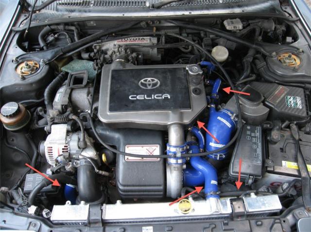 ラジエーターヒーターホースセリカGT-ＦＯＵＲ ST185 RC　青 カーパーツ