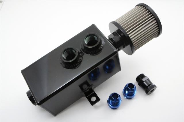 オイルキャッチタンク 　ブリーザーフィルターセット　1L 黒の通販は