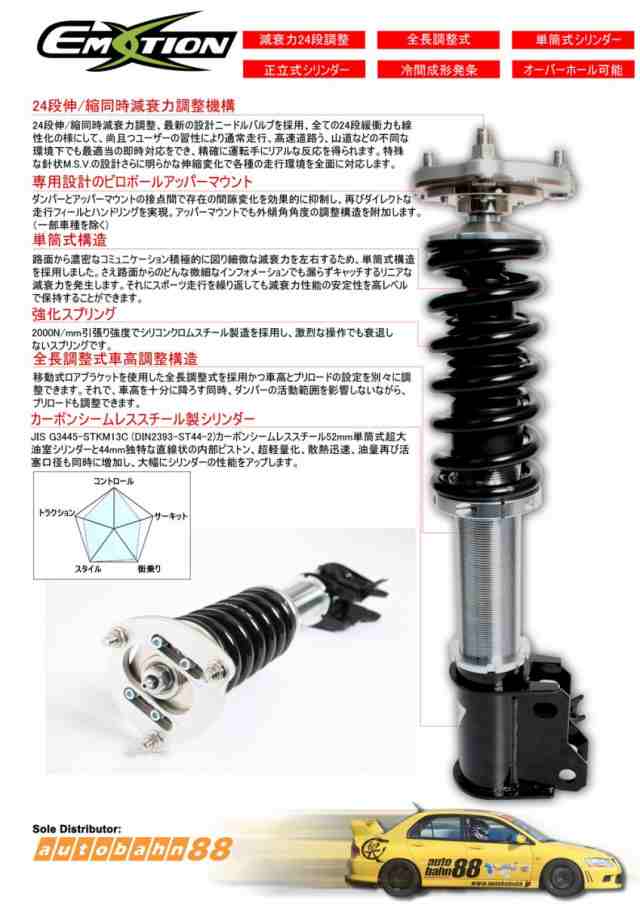 サスペンション 減衰力24段 車高調 トヨタ チェイサー Mx Jzx81の通販はau Pay マーケット カー モーターバイクパーツ店