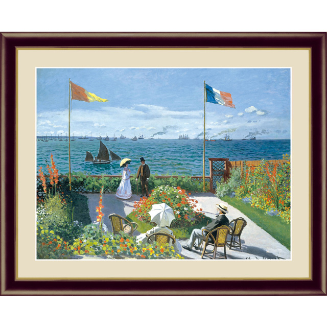 アート額絵 クロード・モネ サン・タドレスのテラス 高精彩巧芸画(手彩入り) F6サイズ 【沖縄・離島除く】G4-BM023の通販は