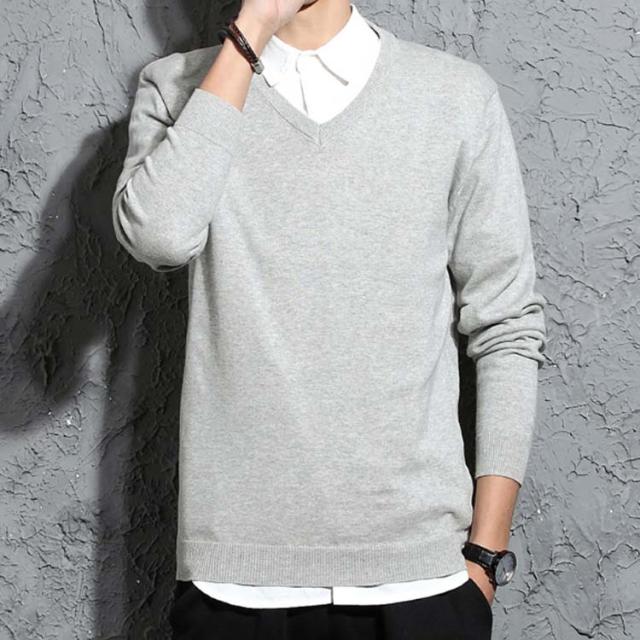 ニット メンズ セーター コットン 春ニット 無地 Vネック ニットセーター 長袖 ニットソー 大きいサイズ 春物 長袖ニット カラー 綿 コの通販はau Pay マーケット プレッピー