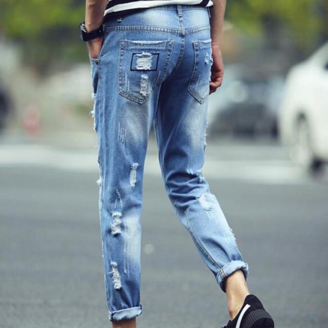 デニムパンツ ジーンズ メンズ 大きいサイズ デニム スリム スキニー スウェット 夏 細身 ボトムスパンツ メンズファッション メンズパンの通販はau Pay マーケット プレッピー