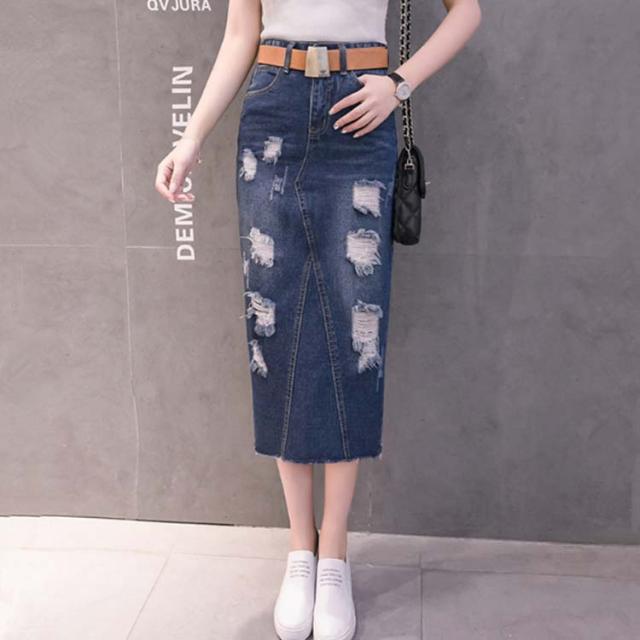 デニムスカート スカート デニム タイトスカート ペンシルスカート ダメージデニム ダメージ加工 レディース ボトムス 大きいサイズ対応の通販はau Pay マーケット プレッピー