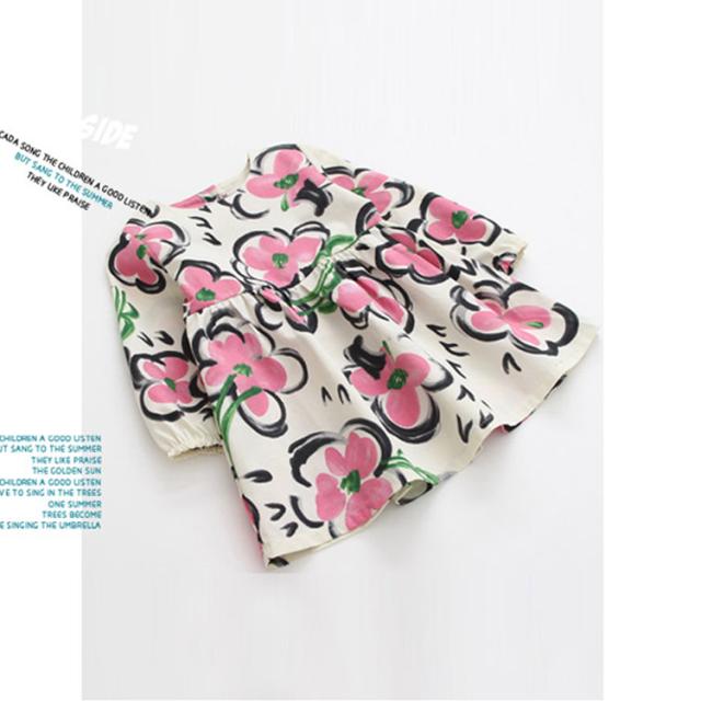 これから大活躍する水墨花柄キッズワンピース 女の子ワンピース フレアワンピース 長袖 袖口ゴム プリーツ 陽気 ふんわり キューの通販はau Pay マーケット プレッピー