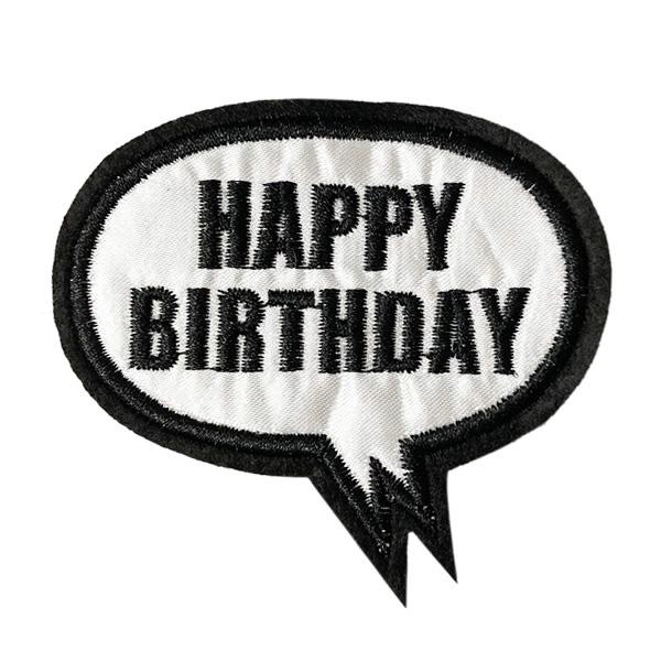 Happy Birthday 吹き出し ワッペン 刺繍ワッペン アイロン接着 縦6 9cm 横7 5cm フキダシ アップリケ 手芸 メール便可 の通販はau Pay マーケット Re Make