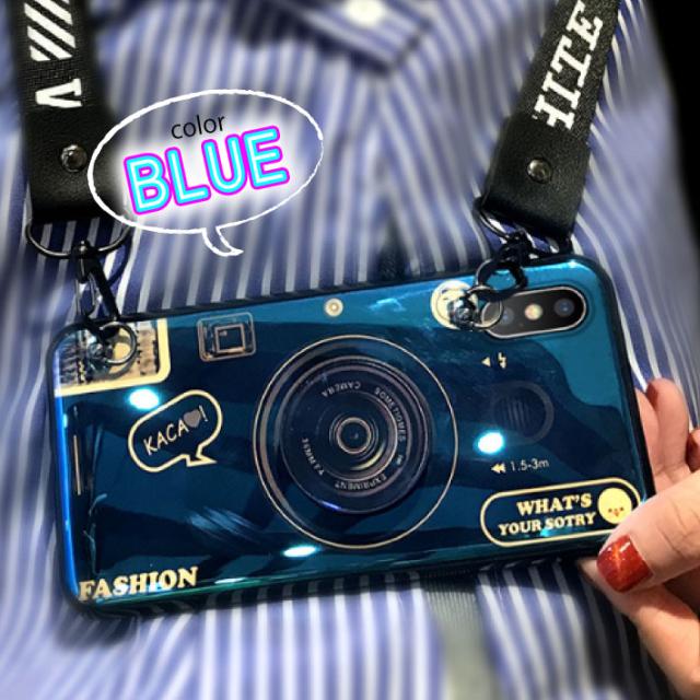 Iphone11 Pro Max ケース カメラ デザイン ブルー ピンク 韓国 かわいい おしゃれ スマホケース ストラップ付 ショルダー 一眼レフ Iphonの通販はau Pay マーケット ファッション雑貨オーバーフラッグ