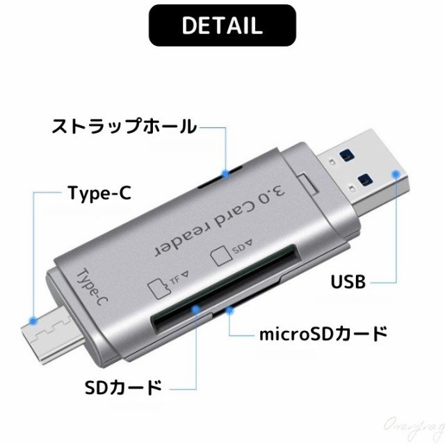 USB3.0カードリーダー 高速データ転送 microSD SDカード 268 - PC周辺機器