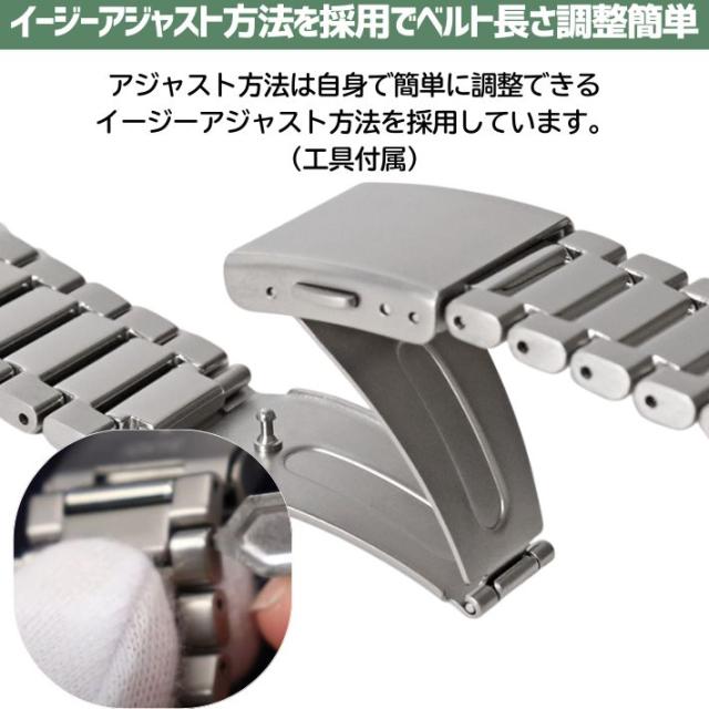 Apple Watch バンド チタン 軽量 高強度 高級 Apple Watch Ultra Ultra2 Series 10 9 8 7 6 SE 対応 金属アレルギー対応 メンズ レディース おしゃれ シルバー BAMBI ブランド_5