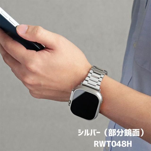 Apple Watch バンド チタン 軽量 高強度 高級 Apple Watch Ultra Ultra2 Series 10 9 8 7 6 SE 対応 金属アレルギー対応 メンズ レディース おしゃれ シルバー BAMBI ブランド_7