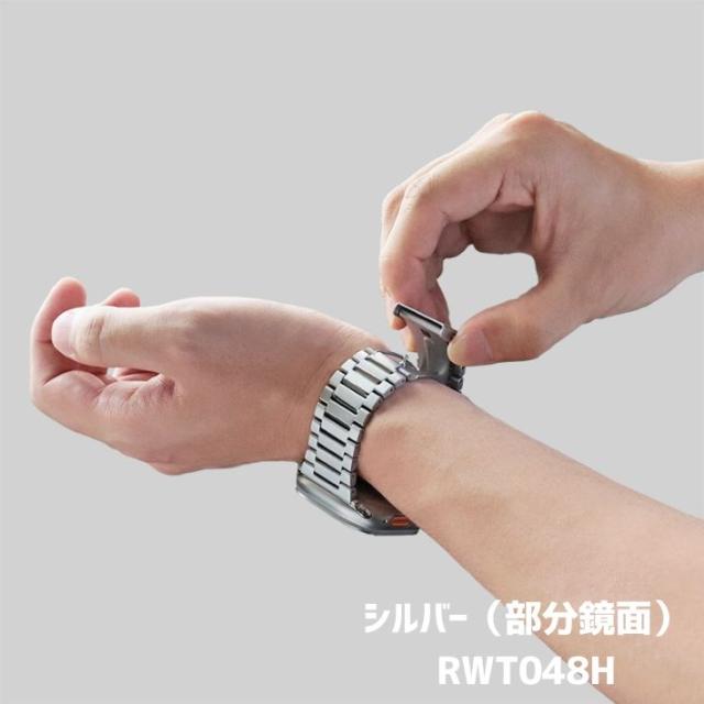 Apple Watch バンド チタン 軽量 高強度 高級 Apple Watch Ultra Ultra2 Series 10 9 8 7 6 SE 対応 金属アレルギー対応 メンズ レディース おしゃれ シルバー BAMBI ブランド_9