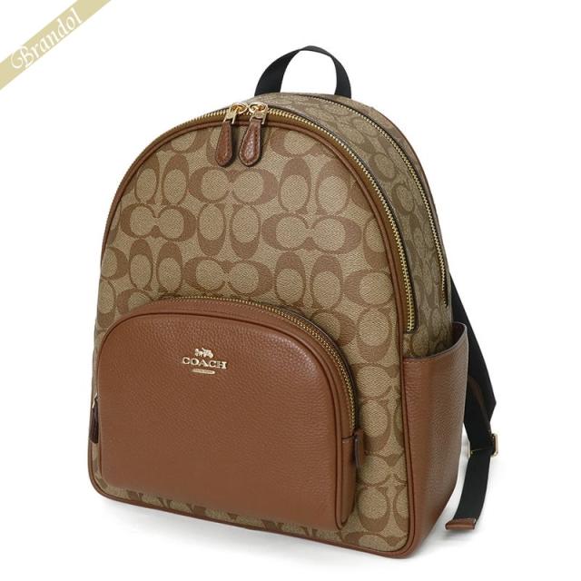 コーチ COACH レディース リュックサック シグネチャー コーティングキャンパス バックパック ベージュ×ライトブラウン 5671 IME74の通販は