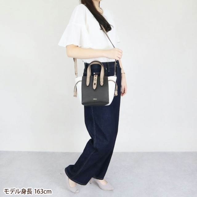 フルラ FURLA レディース ショルダーバッグ レザー 2way ミニトートバッグ バイカラー ブラック×アイボリー BASRFUA HSC000  2261S｜au PAY マーケット