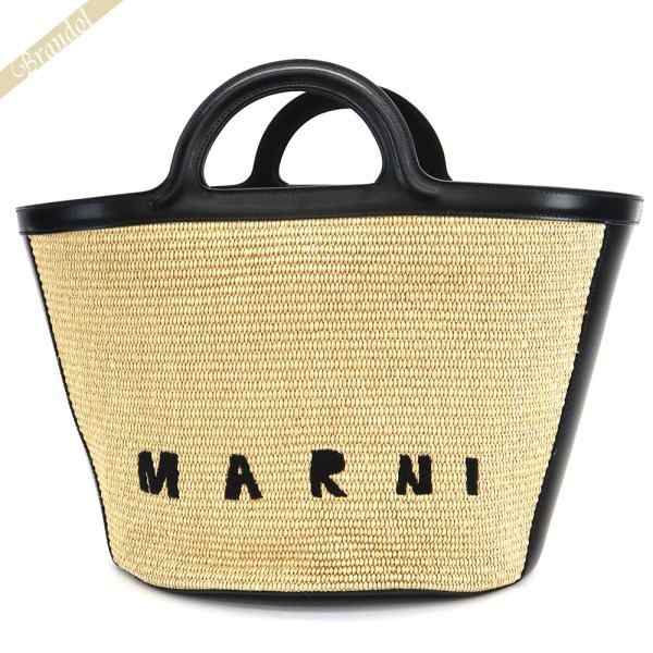 マルニ MARNI レディース トートバッグ ロゴ かごバッグ ブラック