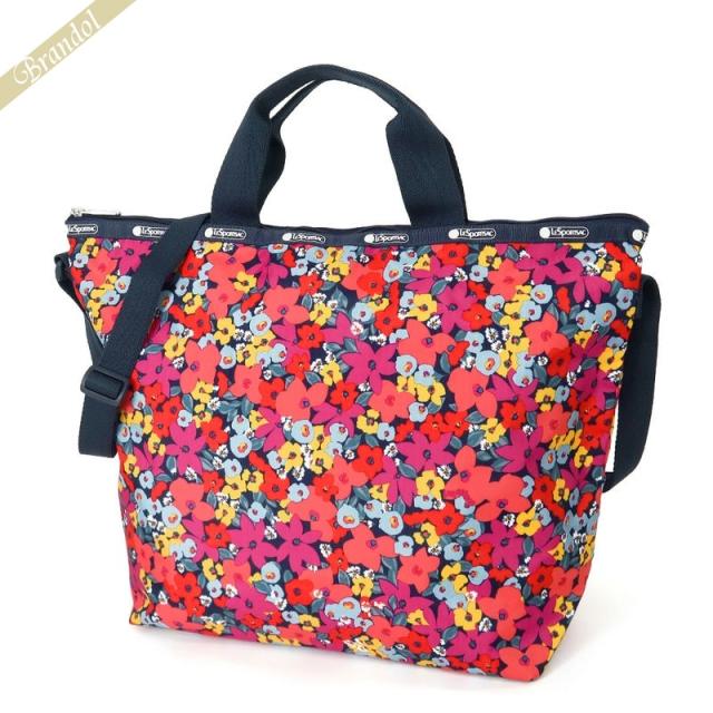 レスポートサック LeSportsac レディース トートバッグ DELUXE EASY CARRY TOTE 2wayショルダーバッグ 花柄 ピンク系マルチカラー×ネイビー 4360 F665の通販は