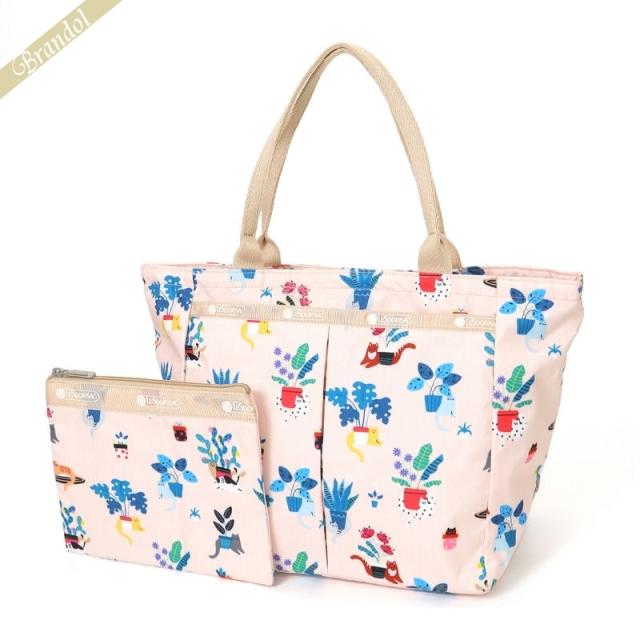 レスポートサック LeSportsac レディース トートバッグ SMALL EVERYGIRL TOTE キャット柄 ポーチ付 ピンク×ベージュ 7470 F645の通販は 11,400円