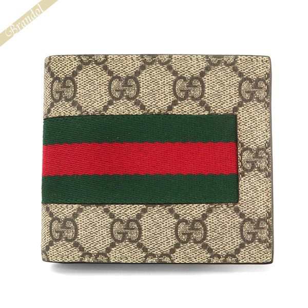 新着商品 グッチ GUCCI メンズ 二つ折り財布 GGスプリーム リボン