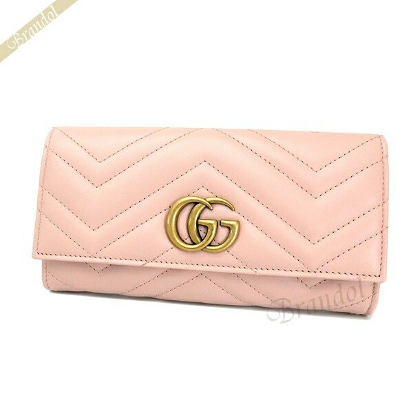 グッチ GUCCI レディース 長財布 GGマーモント レザー 小銭入れ付 ライトピンク 443436 DTD1T 5909