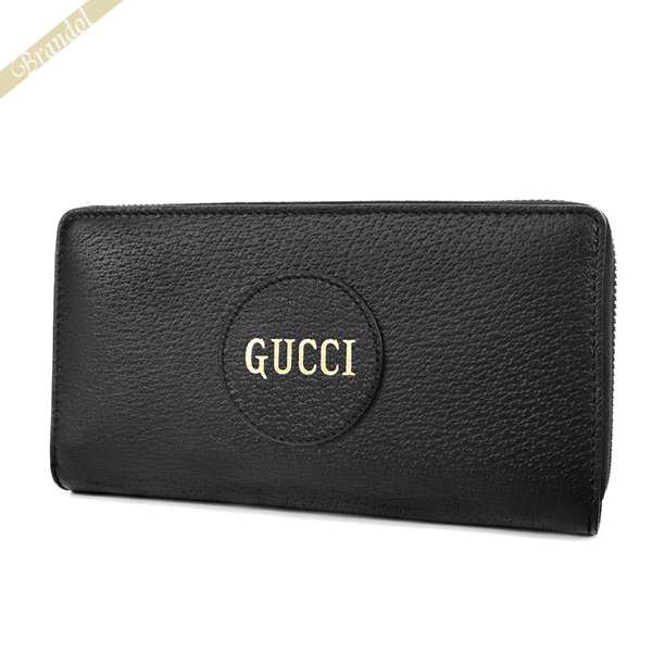 グッチ GUCCI メンズ・レディース ラウンドファスナー長財布 ロゴ レザー ブラック 644102 DJ20N 1000