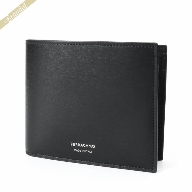 フェラガモ Ferragamo メンズ 二つ折り財布 レザー ブラック 661329 770094 NERO