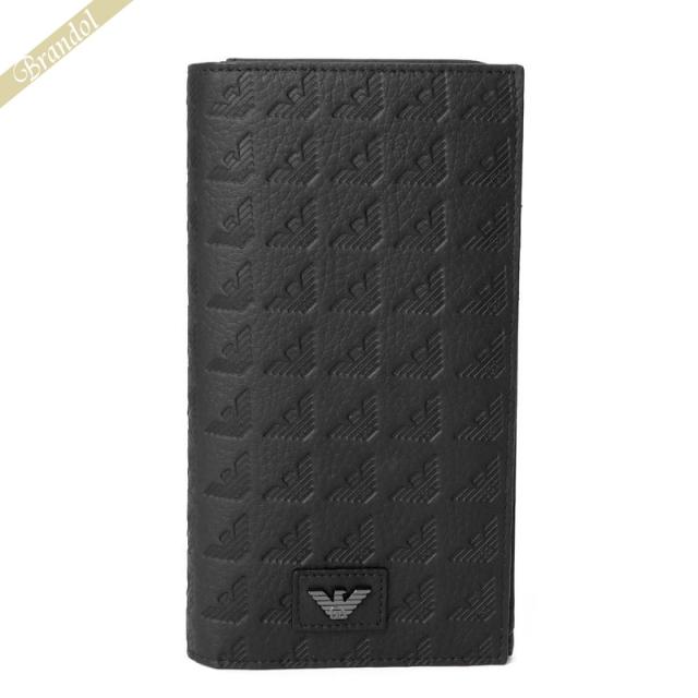 エンポリオアルマーニ EMPORIO ARMANI メンズ 長財布 イーグルロゴ エンボス ブラック Y4R624 YQ67I 80001