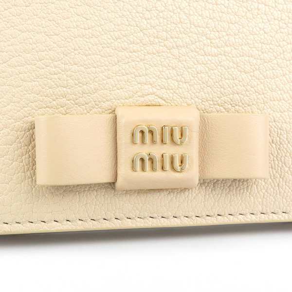 ミュウミュウ MIU MIU レディース 二つ折り財布 リボンモチーフ レザー