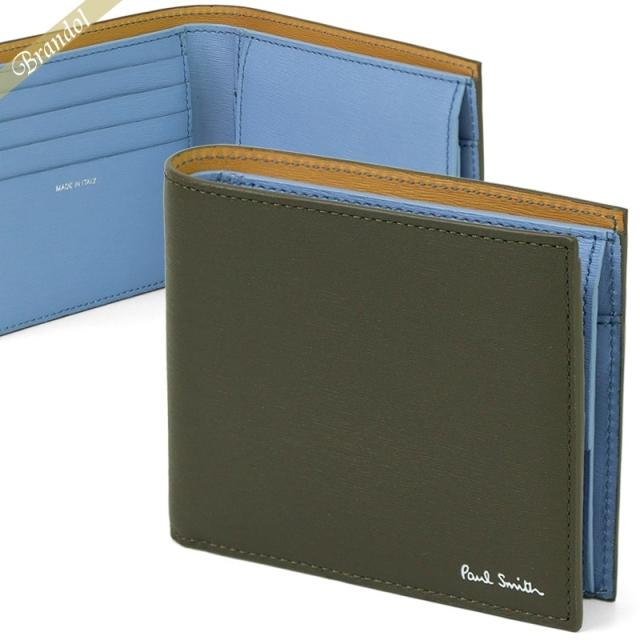 ポールスミス Paul Smith メンズ 二つ折り財布 バイカラー ダークグリーン×ブルー M1A 4833 LSTRGS 63の通販は 20,800円