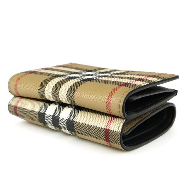 【最終値下】BURBERRY 三つ折り財布 ベージュ ブラック バーバリー BURBERRY 財布 三つ折り財布 折りたたみ財布 小銭
