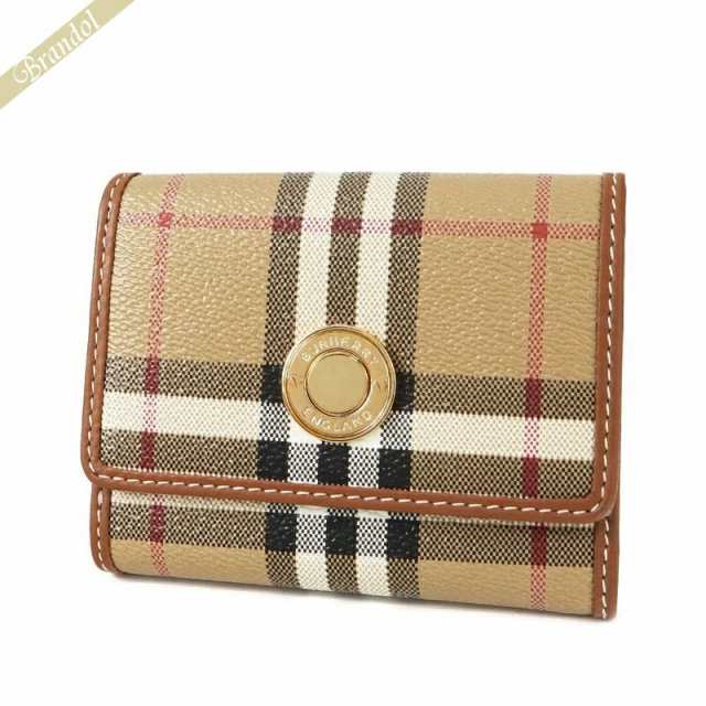 バーバリー BURBERRY レディース 二つ折り財布 バーバリーチェック スモール フォールディングウォレット ベージュ系×ライトブラウン  80｜au PAY マーケット